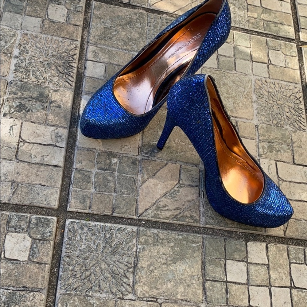 Bcbgeneration Platform Sparkling Blue Glitter Nwot - image 5